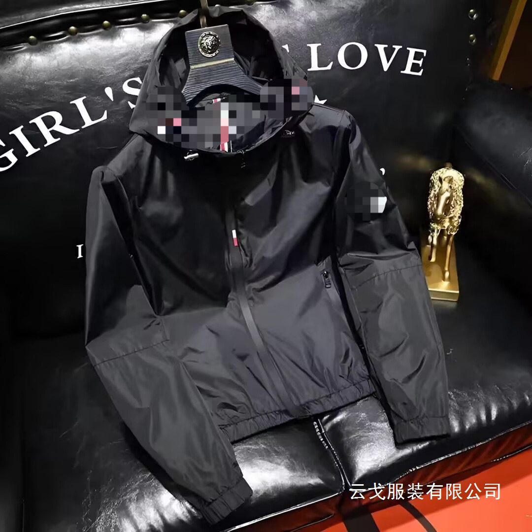 春夏季新款男士连帽防晒衣男装潮牌轻薄简约休闲外套男上衣青年12
