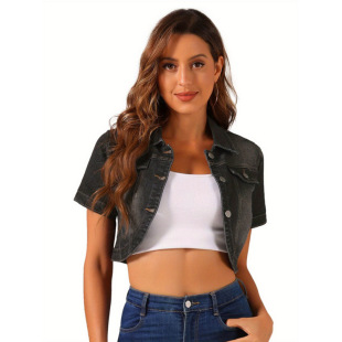 H 14024 Short Denim Crop Jacket �̿�ţ���������׿羳���u