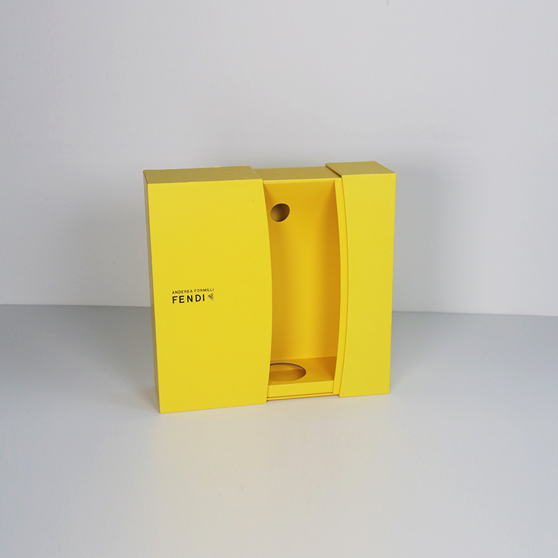 礼盒黄色创意抽屉红酒包装盒新款精装纸盒白酒礼品盒制作厂家定做