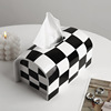 Behan America Simplicity modern Chessboard grid Tissue box a living room Storage decorate Art originality Tissue box Decoration