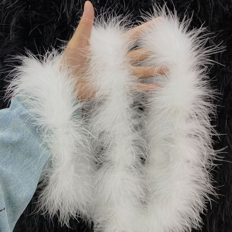 Factory feather wool strip super fairy turkey plush strip color decoration car hanging headdress clothing decoration accessories feather strip Factory feather wool strip super fairy turkey plush strip color decoration car hanging headdress clothing decoration accessories feather strip