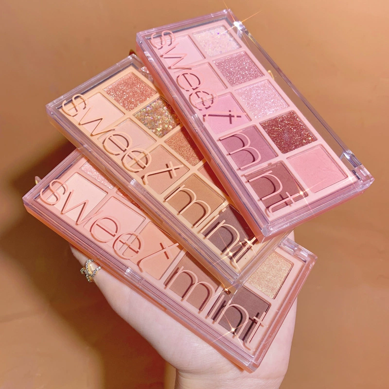 Sweet Mint палетка из десяти теней, перламутровый эффект, яркие акценты для студентов и вечеринок, повседневные оттенки