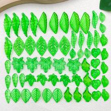 仿真穿孔镀彩枫叶绿叶葡萄叶透明亚克力配件手工DIY装饰手链串珠