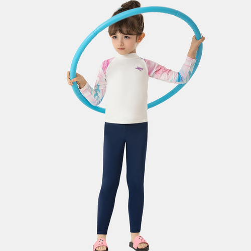 Momasong children's swimsuit split girl's long-sleeved long pants seaside sun protection swimsuit girl's swimsuit