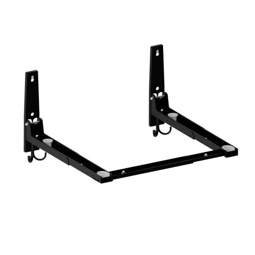 Cross-border wholesale wall-mounted microwave oven stand black foldable telescopic oven rack thickened 304 stainless steel shelf