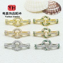 14k金色轻奢麻花满钻项链扣 珍珠饰品锁扣饰品配件收尾连接扣批发