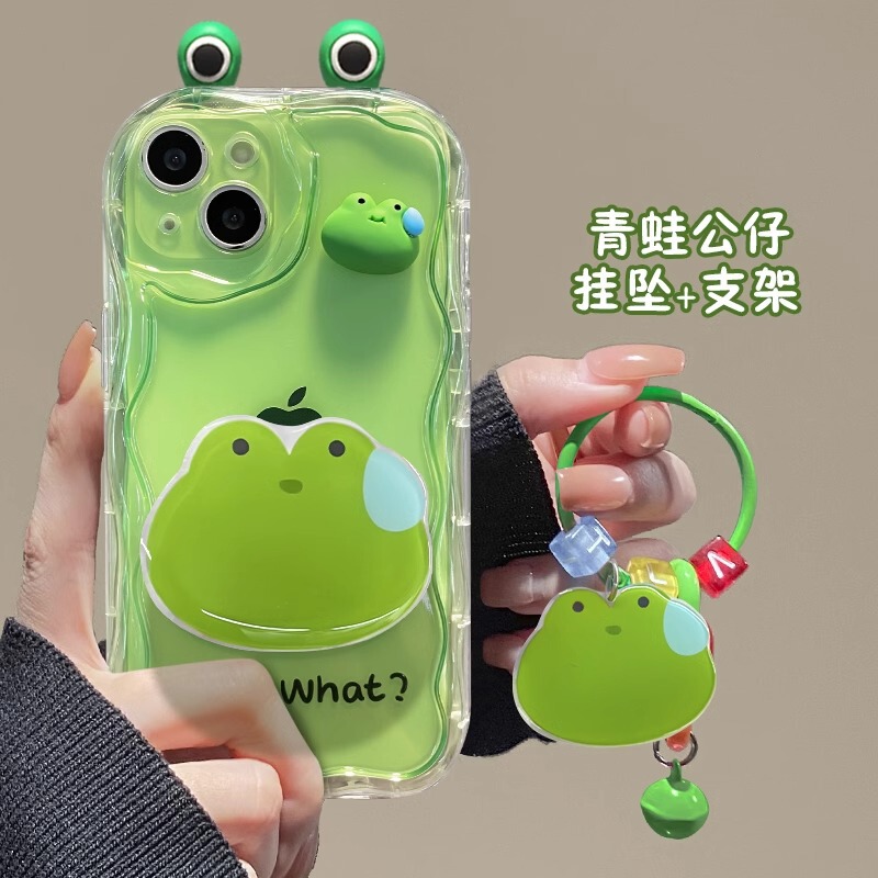 Frog Doll Pendant for Apple 16promax Mobile Phone Case iphone15 Transparent Silicone 14 Niche 13 Soft Frog Doll Pendant for Apple 16promax Mobile Phone Case iphone15 Transparent Silicone 14 Niche 13 Soft