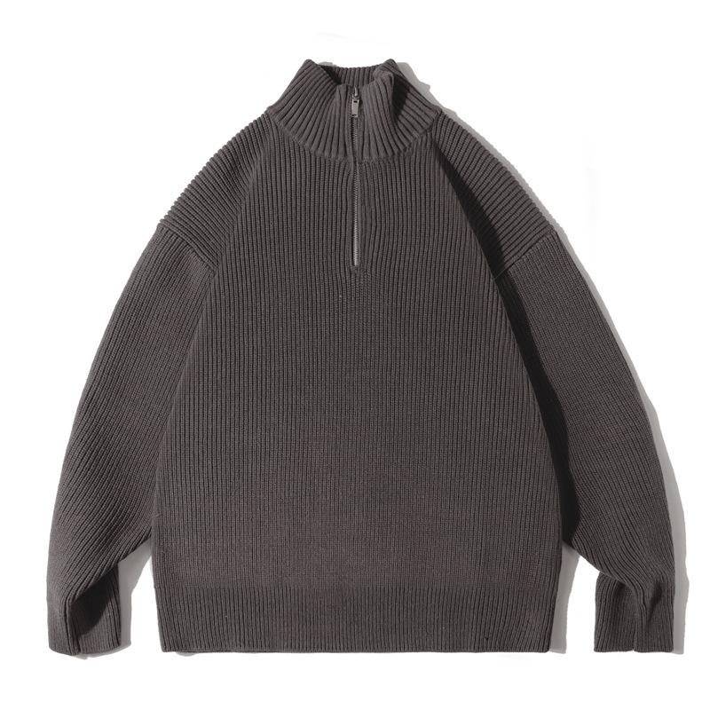 Winter Japanese retro sweater with zipper for men and women