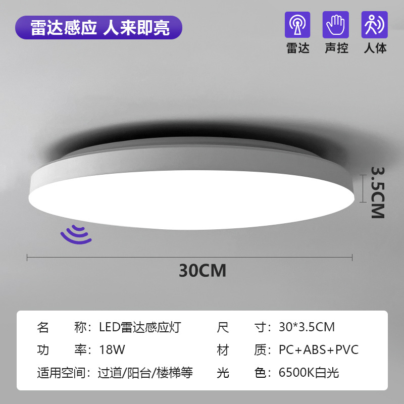 Led radar sensor ceiling light-18w