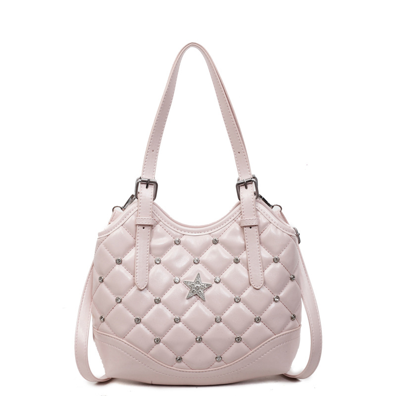 Bolso Tote popular de este año 2025 nuevo bolso estilo estilo universitario bolso de hombro con diamantes bolso bandolera bordado con rombos mujer