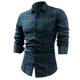 Amazon Buckle Sanding Plaid Shirt Men's Long Sleeve Casual Plaid Shirt Men's Shirt Cross-border Hot Sale