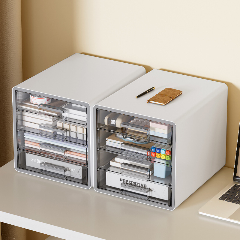 Office Workstation Transparent Locker Student Desk Stationery Storage Cabinet Storage Rack Drawer-Type Jewelry Storage Box