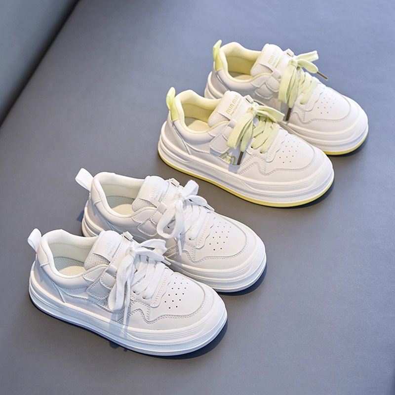 Girls Korean Style White Shoes 2025 Autum New Casual Shoes Student Fashion Sports Shoes Medium and Large Children's Casual Sneakers