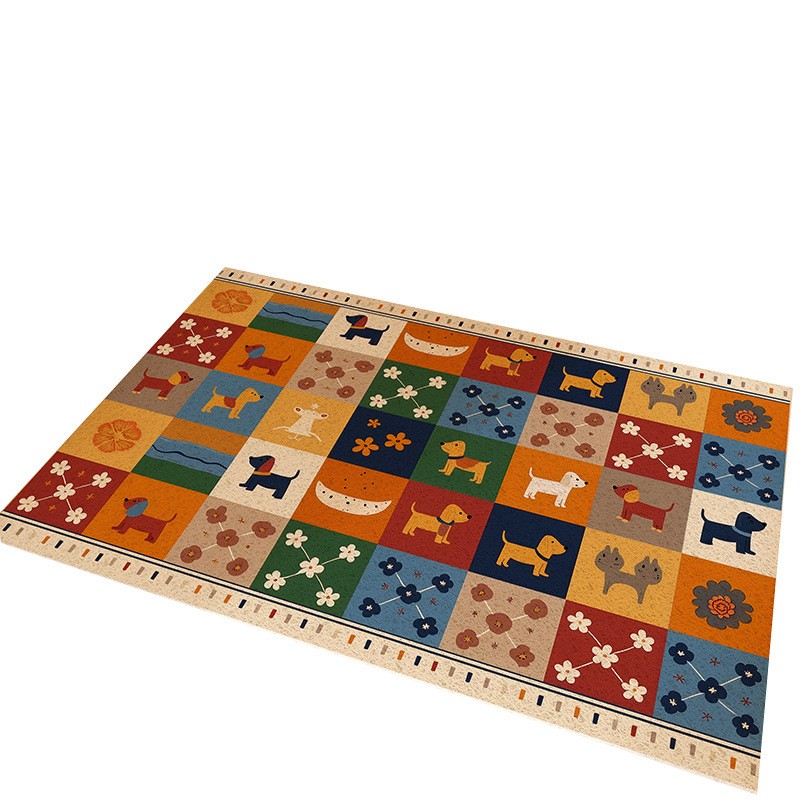 Cartoon Dopamine Entryway Doormat Silk Loop Foot Cuttable Entrance Shoe Changing Area Dust Removal Dirt Wiping Non-Slip_voghion.com