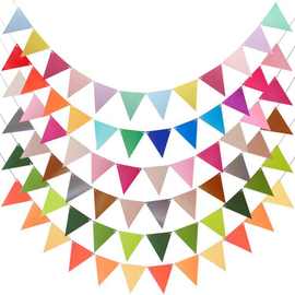 三角旗装饰 彩旗生日派对拉花幼儿园生日圣诞节万圣节开学布置拉