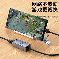 Biays USB/Type-C Dual-Port Network Card Gigabit Ethernet Adapter for Laptops, No Driver Required, RJ45