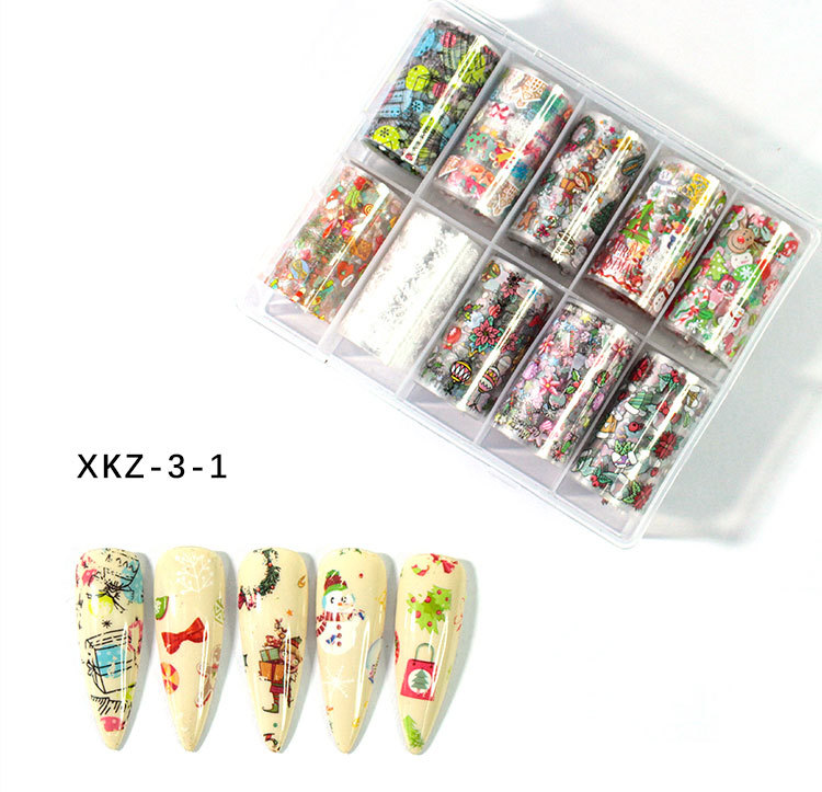 Transferencia de Arte de uñas de Navidad Fabricante de pegatinas de cielo estrellado Nuevo arte de uñas cielo estrellado pegatinas traje floreciente cielo estrellado papel al por mayor