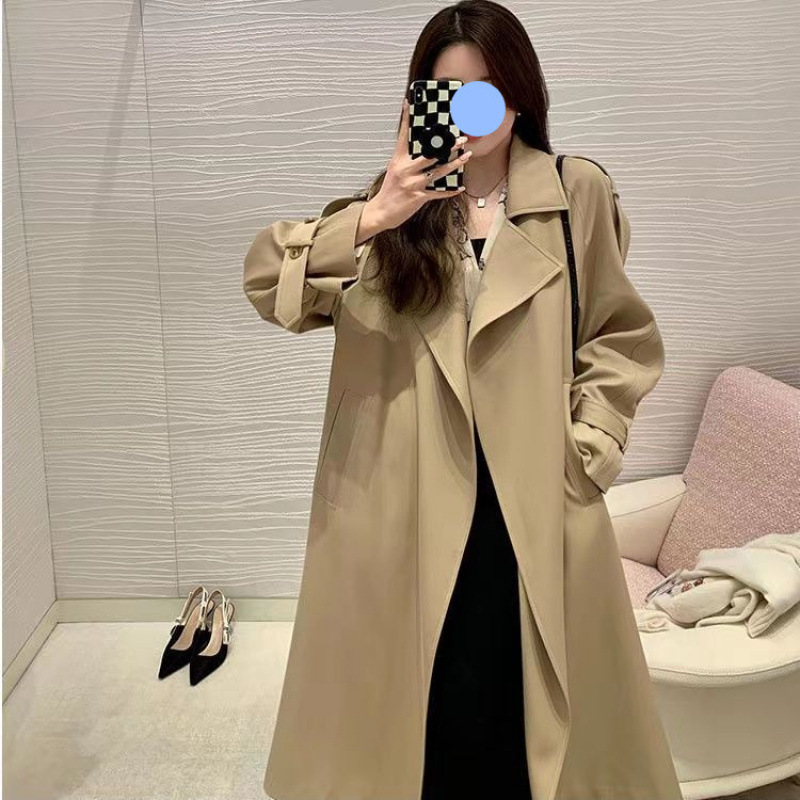 流行高个子感垂早春气质白色外套女春秋风衣韩风风衣长款|undefined