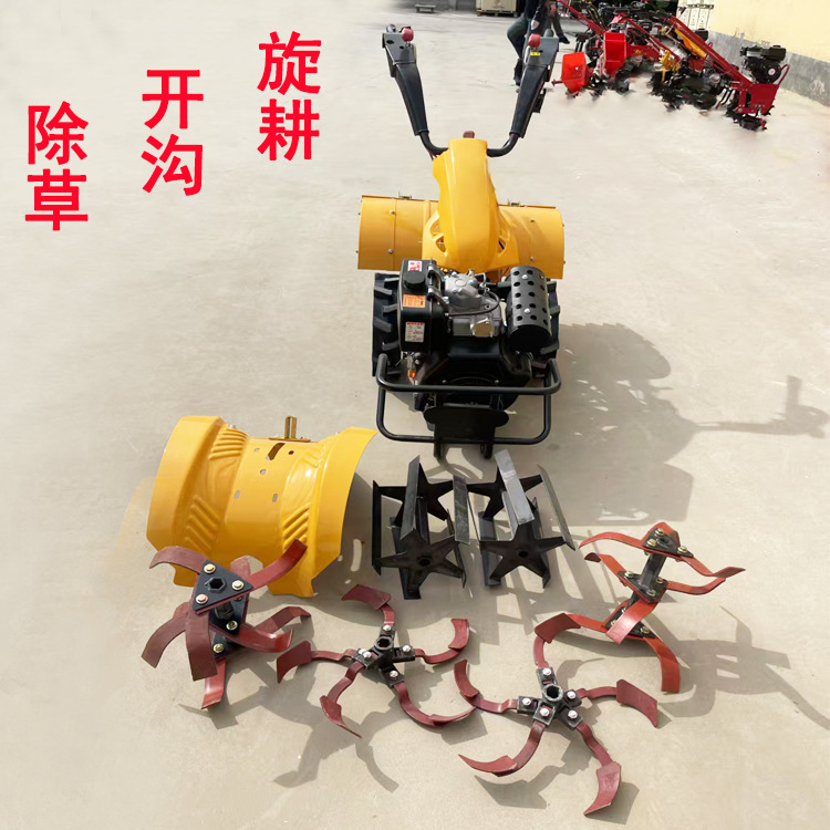 192柴油电启动后旋耕机果园开沟机旋耕刀除草刀直连式微耕机