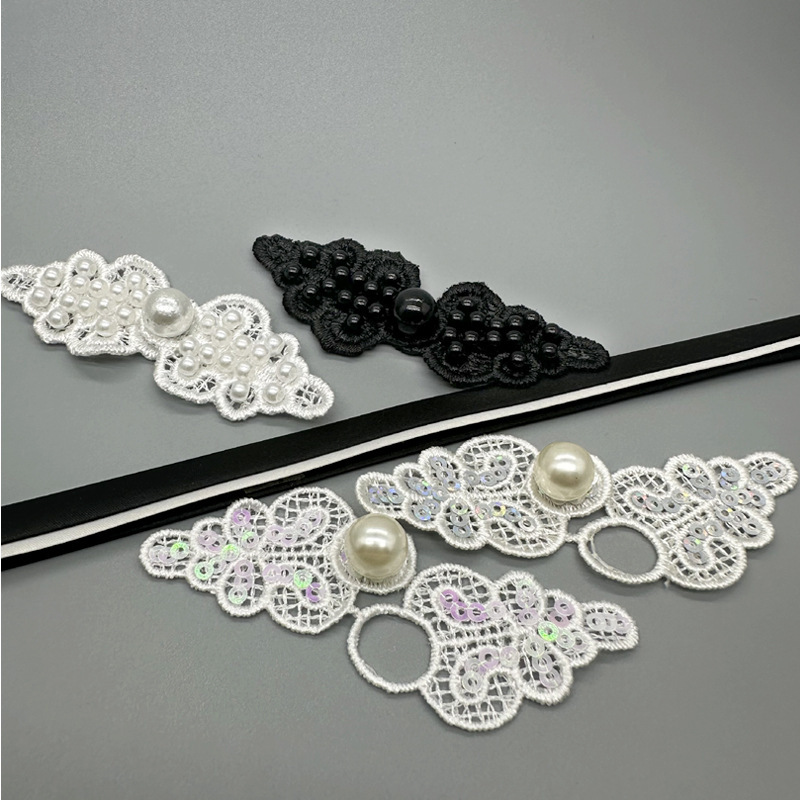 Antique buttons lace cabbage handmade buttons Pearl hand stitched nail bead buckle national tide cheongsam new Chinese plate buckle wholesale Antique buttons lace cabbage handmade buttons Pearl hand stitched nail bead buckle national tide cheongsam new Chinese plate buckle wholesale
