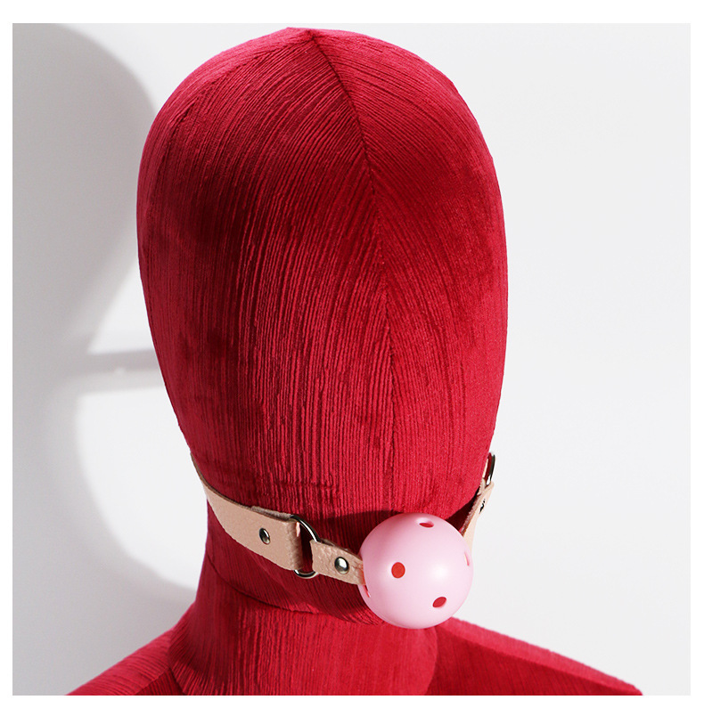 Jiuai Silicone Mouth Plug with Leather Strap, Red PVC Adult Couple’s Accessory — detail image 18