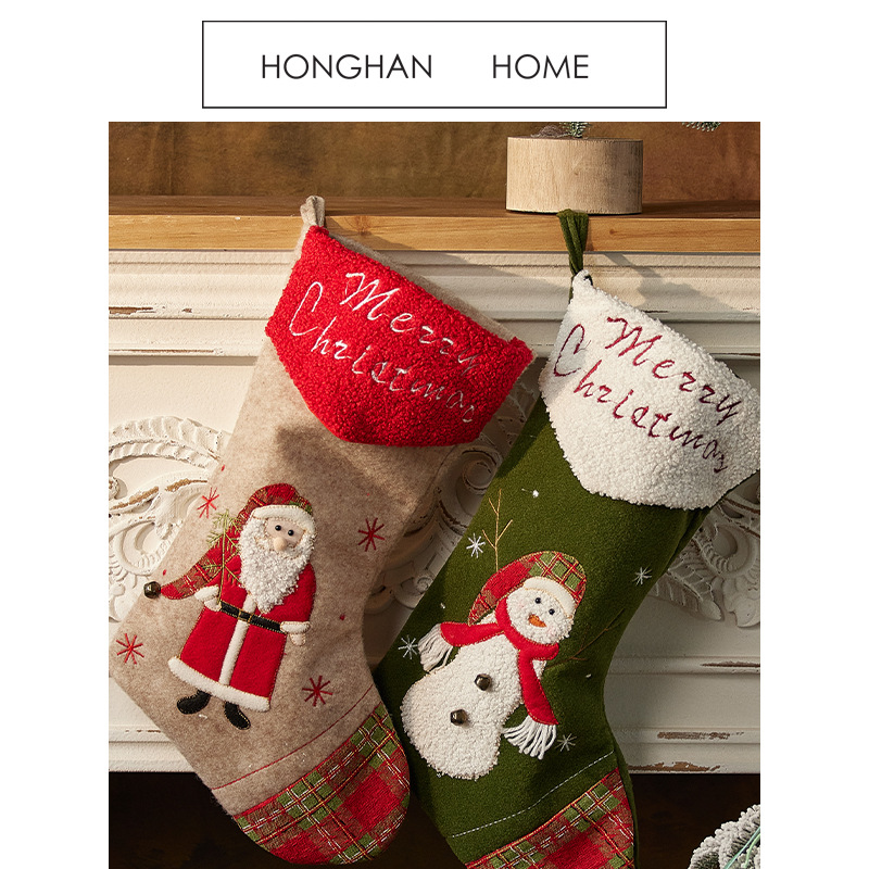 Calcetines de Navidad decoraciones de Navidad colgantes viejos muñecos de nieve bolsas de dulces calcetines grandes bolsas de regalo para niños bolsas de regalo