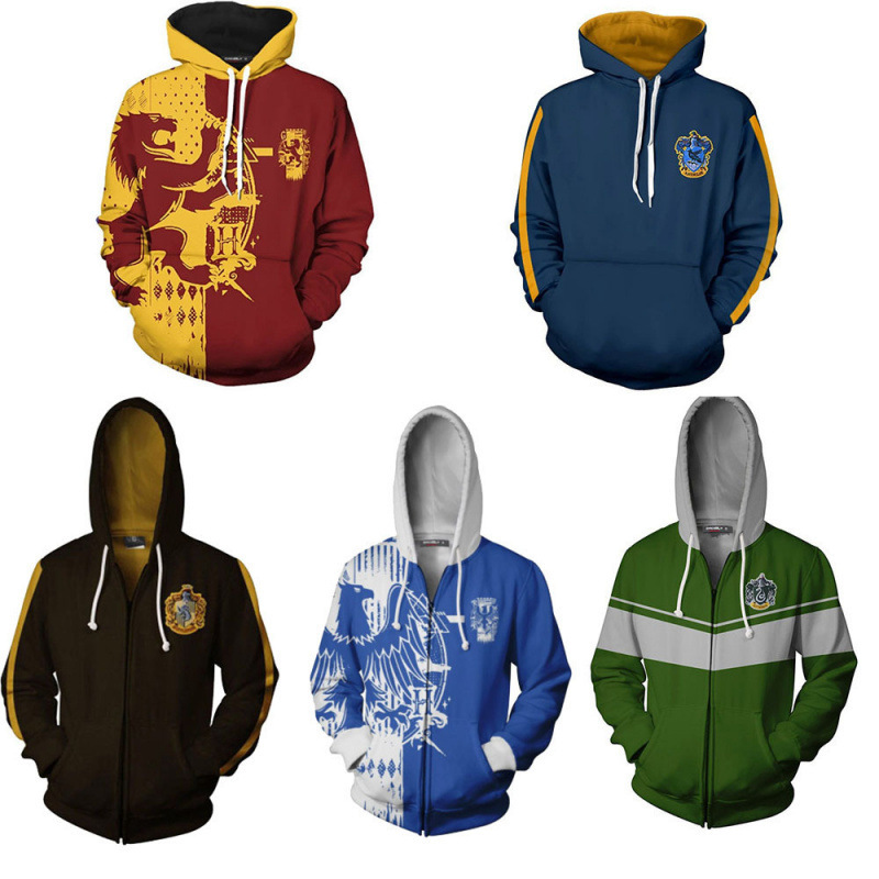 Harry Potter New Arrival Movie Harry Potter Series 3D Printed Sweatshirt Casual Zipper Hoodie