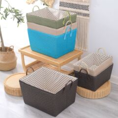 Minimalist Japanese-style large clothing folding woven storage basket snack miscellaneous toys washable snack storage organization