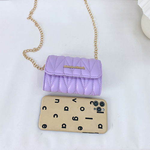 Children's shoulder bag, Korean style fashionable small bag, mini princess chain coin purse, girl's stylish cross-body small square bag