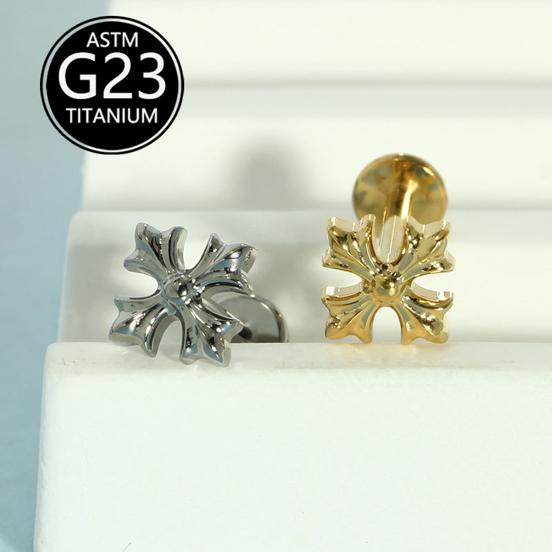 Labret piercing jewelry detail image