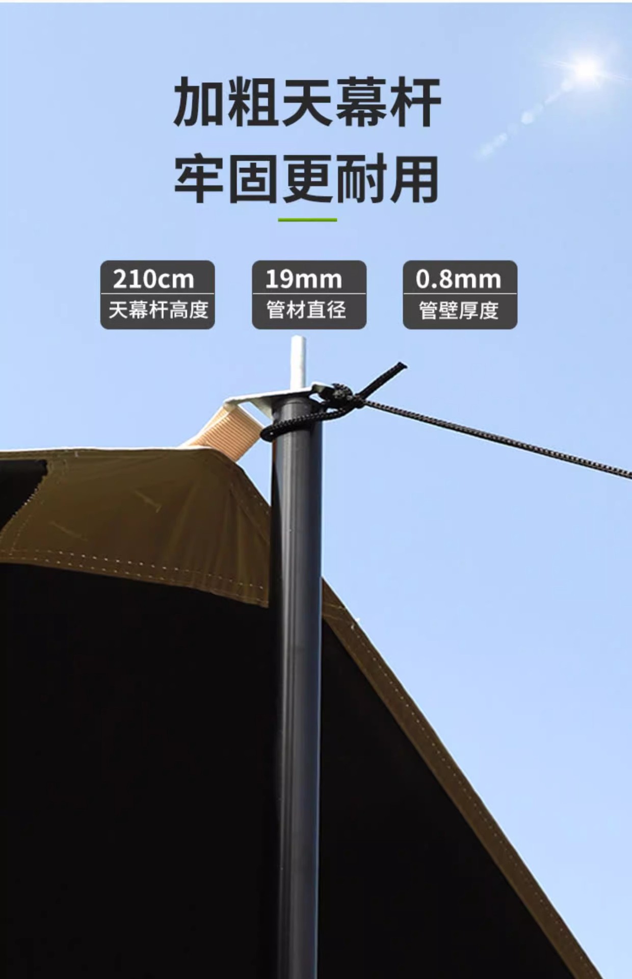 Black Rubber Canopy Thickened Curtain Camping Sun Protection Sunshade Outdoor Canopy Sunshade Rain Sunshade Canopy