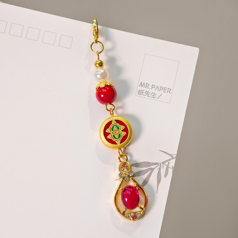 国民スタイル合金竹フレッシュピンクフラワーペンダント中国ベルペンダント古代スタイルチャイナ韓服衣類アクセサリー