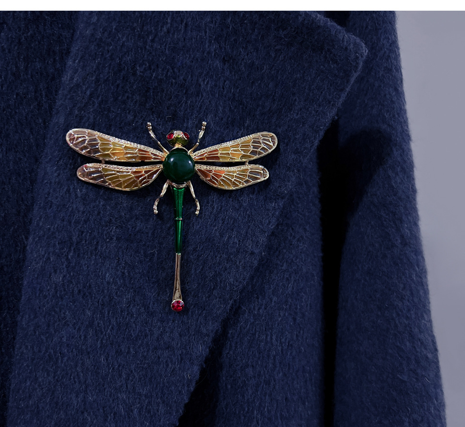 28g Weight Resin, Rhinestones Inlay Material Brooches Classification Banquet, Party Occasion Alloy Material Dragonfly Pattern Unisex Gender Epoxy, Plating, Inlay Design Elegant, Retro Style Elegant Retro Pin Dragonfly Alloy Epoxy Plating Inlay Resin Rhinestones Unisex Brooches 12
