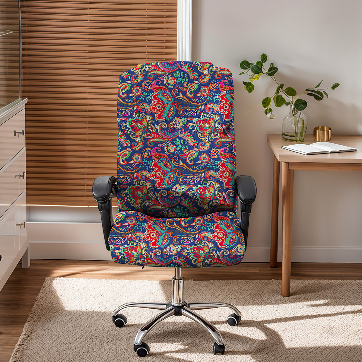 Amazon transfronteriza impresión elástica seda de leche cubierta de silla de oficina anti-gato agarra computadora cubierta de silla giratoria TEMU distribución spot