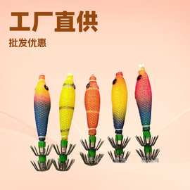 工厂直供批发当季新品七彩闪光布鱿鱼钩夜光软体木虾超亮双层钩布