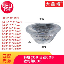 LED透镜COB透镜可以配COB固定支架透镜匹配科锐欧司朗日亚COB光源