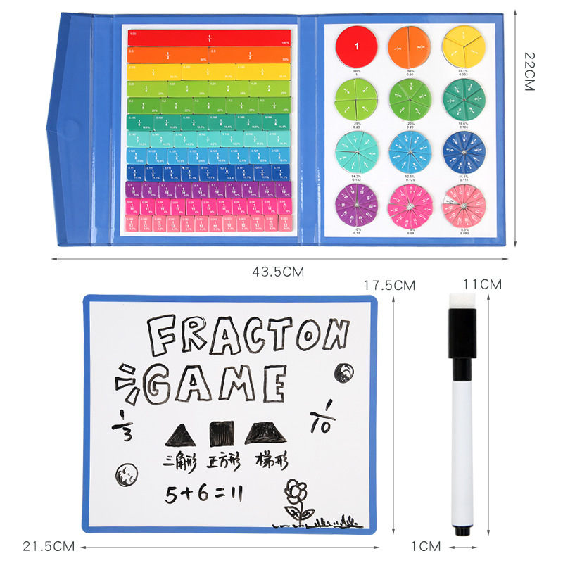 Kindergarten Math Addition and Subtraction Teaching Aids, Number Decomposition, Children's First-Grade Learning Magnetic Fraction Disk Toy, Educational