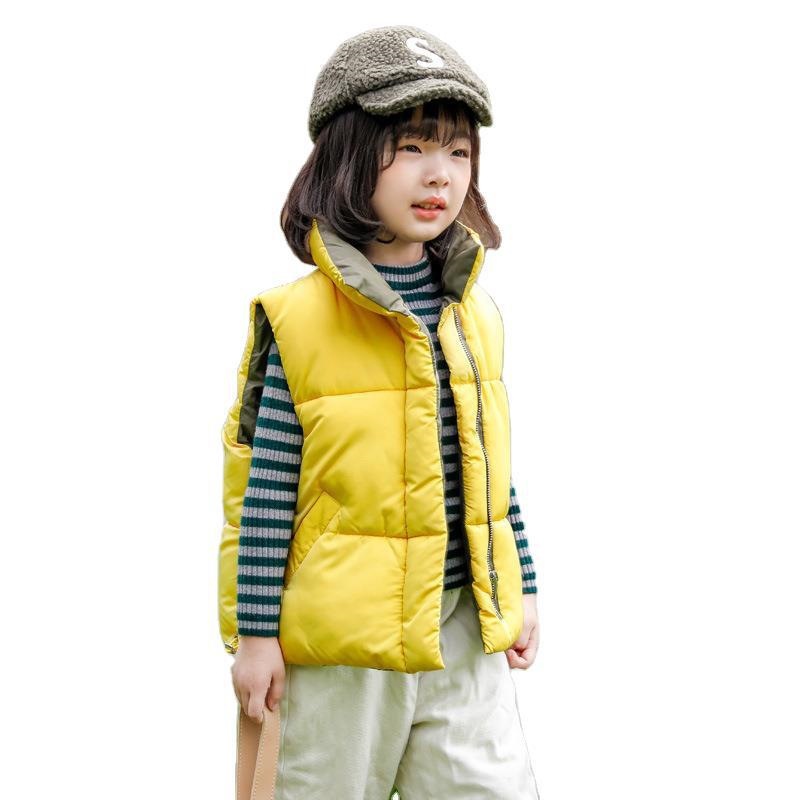 Niños collar de pie Chaleco de algodón niños y niñas Otoño e Invierno Nuevo abajo Chaleco de algodón bebé moda desgaste exterior chaleco medio y niños grandes