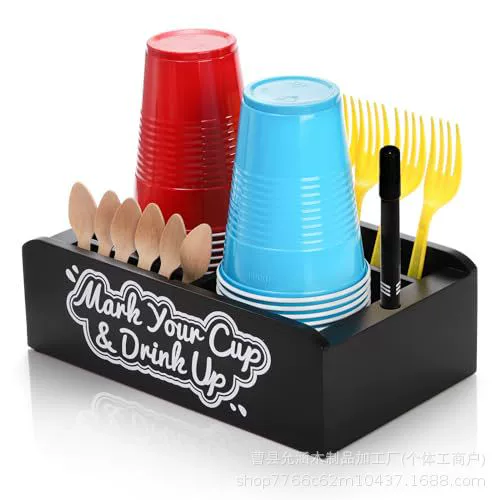 Трансграничная деревянная чашка коробка для хранения с держателем для ручки Кофейня бумажный стаканчик держатель для хранения настольной стойки