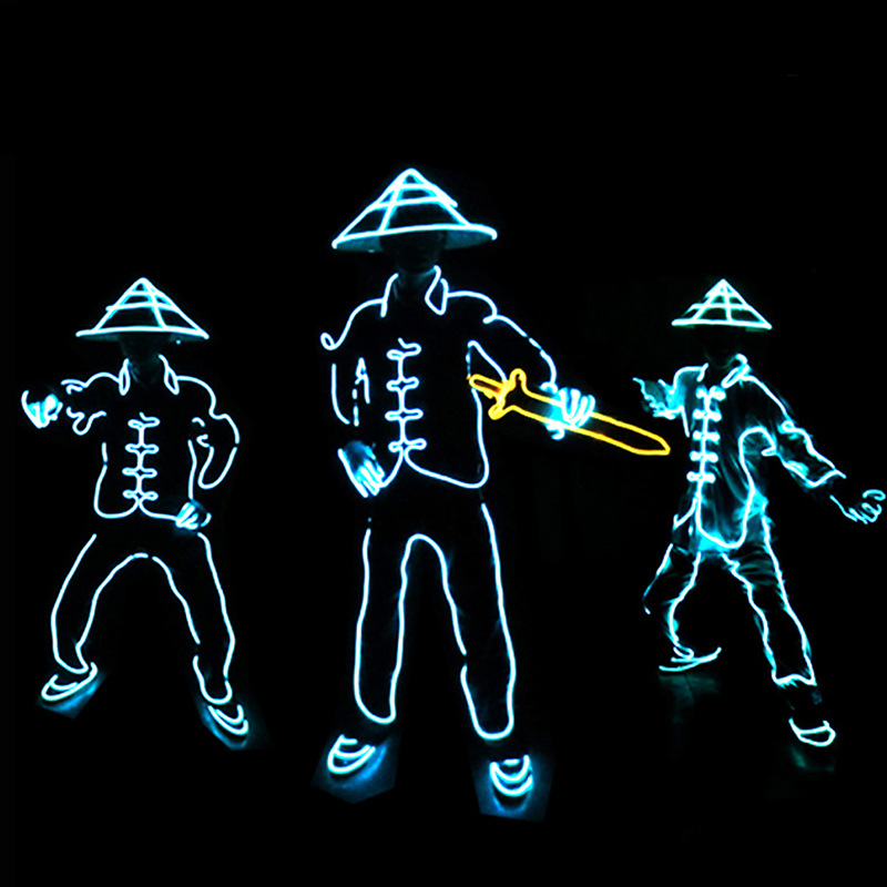 EL fluorescente danza apoyos rendimiento ropa traje luminoso danza rendimiento ropa Qingbing electro-óptica danza MJ danza fluorescente