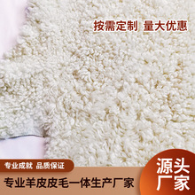 厂家批发 澳洲纯羊毛沙发垫皮毛一体整张羊皮地毯  卷曲的羊毛皮