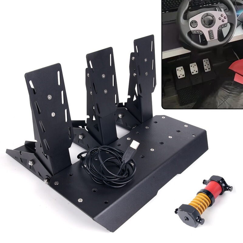 Cross-Border Pc Racing Game Simulation Pedal USB Hall Sensor Electronic Foot Pedal Srp Lite Three-Pedal Set Cross-Border Pc Racing Game Simulation Pedal USB Hall Sensor Electronic Foot Pedal Srp Lite Three-Pedal Set