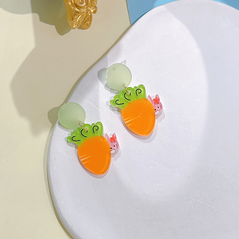 1 Pair Cute Fruit Arylic Drop Earrings display picture 3