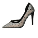 6161-3 Fashion Pointed Rhinestone High Heel Shoes Mesh Cut out Thin Heels Women's Single Shoes Banquet Nightclub Women's Shoes
