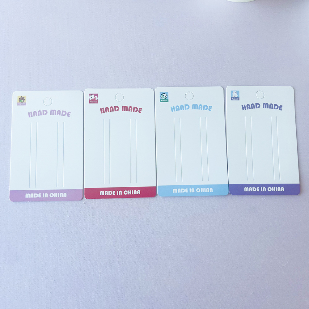 发夹卡纸简约儿童发夹发饰卡纸高级感英文卡通彩色发圈纸卡批发