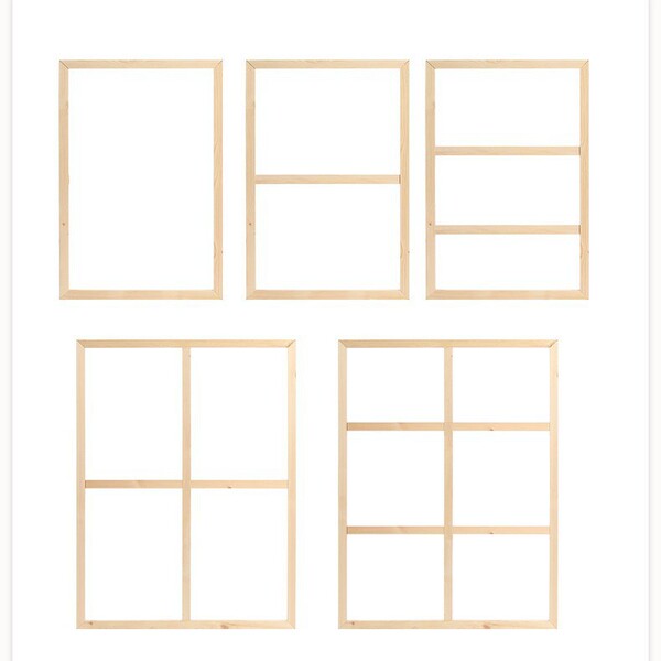 wall rectangular photo frame from natural wood