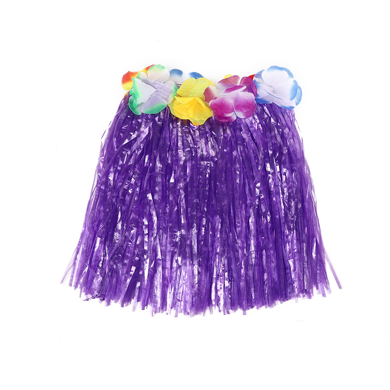 Fábrica al por mayor de hierba hawaiana falda cintura elástica niños adultos rendimiento vestir falda de hierba guirnalda sujetador