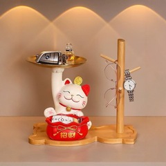 Cat Key Holder Decorative Ornament Moving House Opening Gift Festive Decoration Modern Living Room Entrance Placement