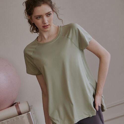 High-end yoga wear tops for women, loose slimming sports T-shirts, short-sleeved breathable mesh running fitness clothes