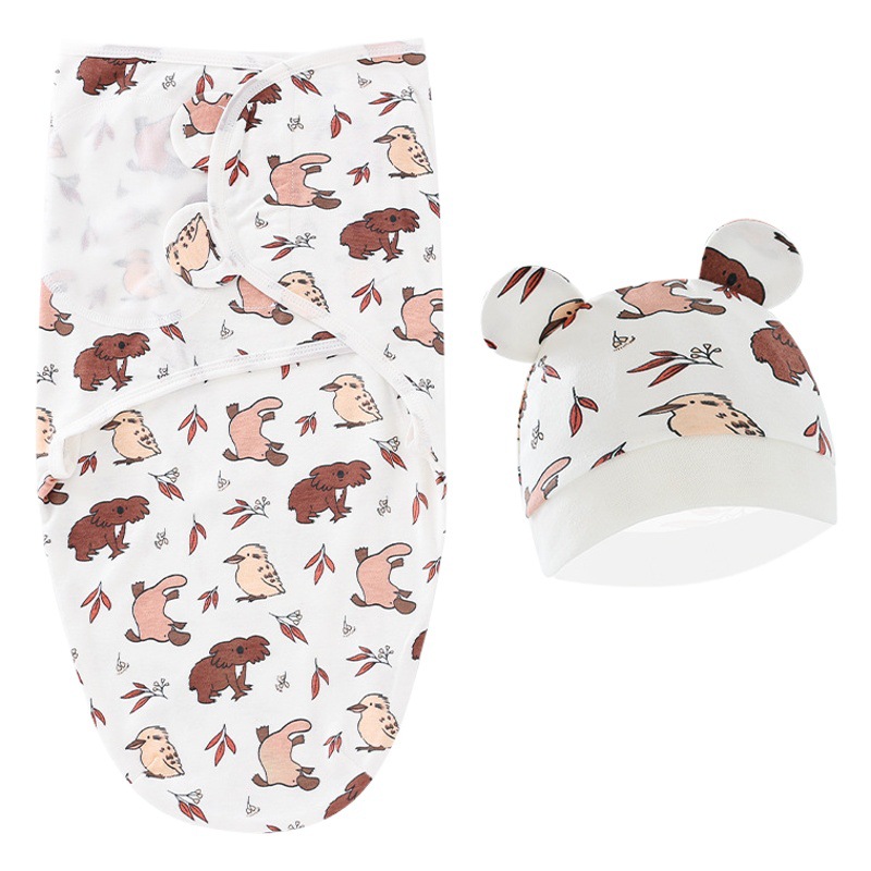 Comercio exterior europeo y americano recién nacido swaddling bebé primavera silkworm saco de dormir sala de parto toalla bebé saco de dormir con sombrero traje 8304